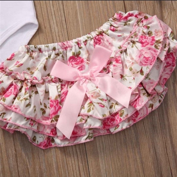 4 PCS newborn baby girl clothes romper band shorts - Picture 6 of 7